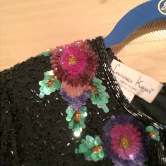 VINTAGE~LAURENCE KAZAR~100% SILK~GOWN~SEQUINED~NWOT~ - Picture 7 of 8